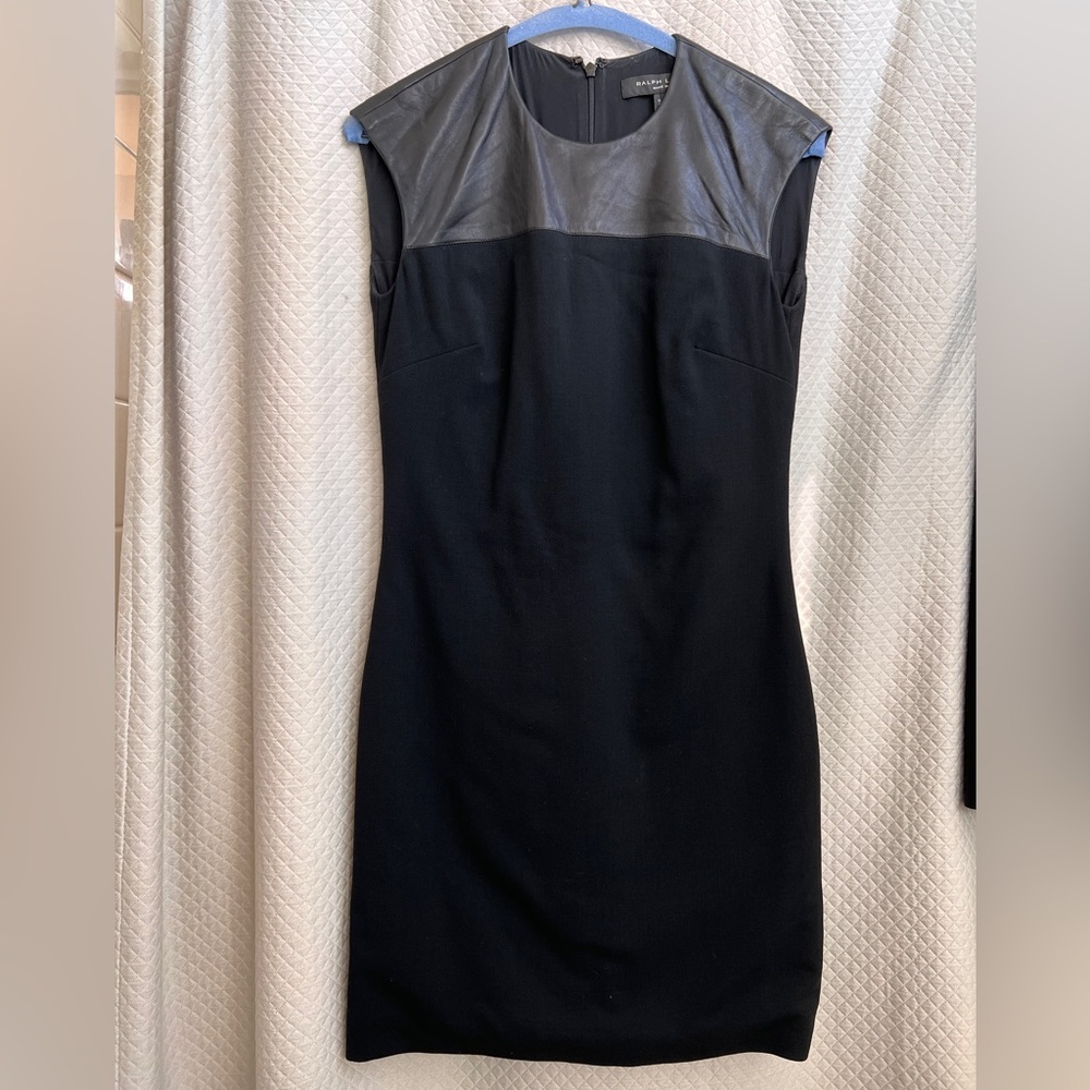 Ralph Lauren Black Label wool and lambskin dress